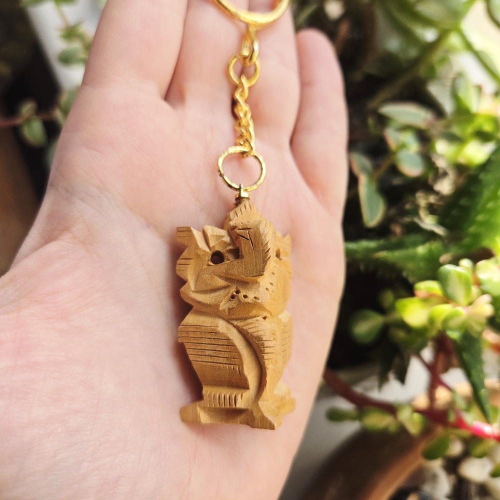 Vintage Ganesh Tribal Wooden Handcarved Keychain - Picture 6 of 8
